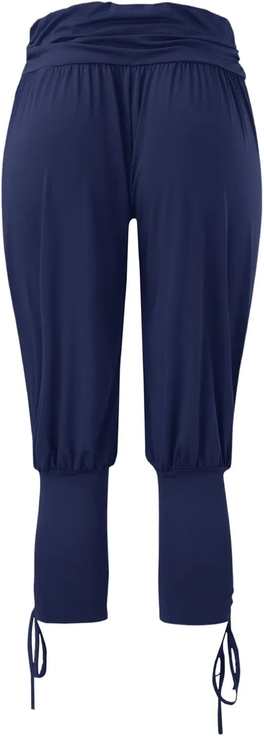 Womens Hippie Ankle Banded Harem Yoga Pants Gypsy Aladdin Pants Medieval Viking Navigator Pirate Renaissance Pants