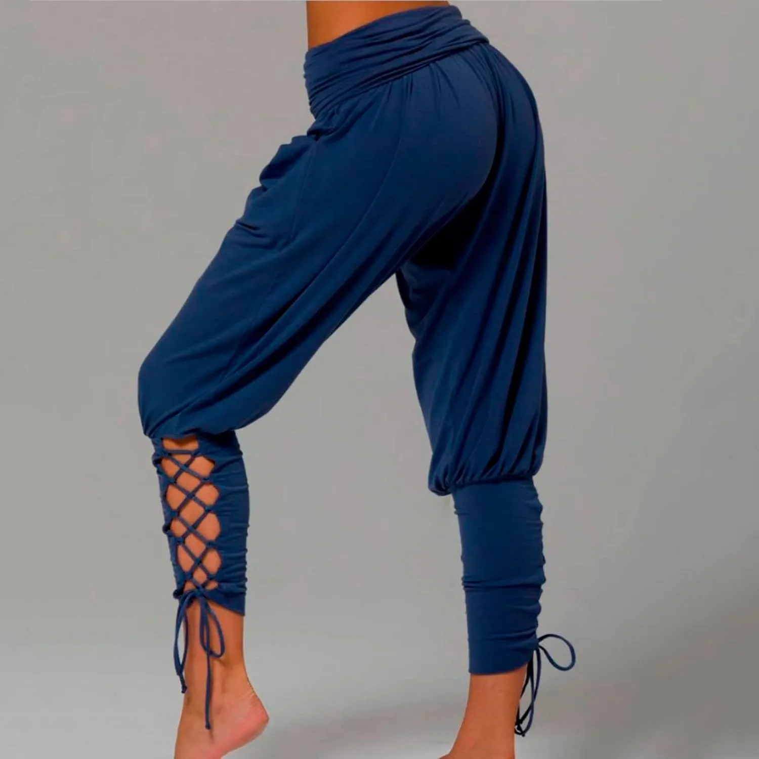 Womens Hippie Ankle Banded Harem Yoga Pants Gypsy Aladdin Pants Medieval Viking Navigator Pirate Renaissance Pants