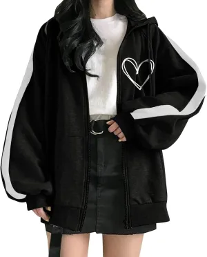 Womens Hoodies Oversized Sweatshirts Pullover Fashion Autumn And Winter Color Gradient Printing Casual Pockets Long