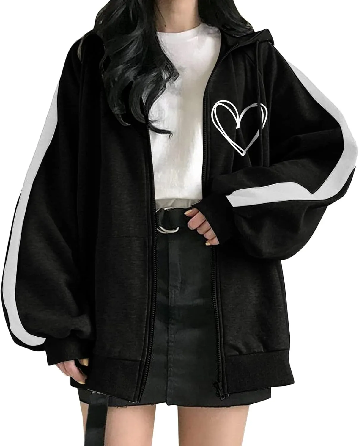 Womens Hoodies Oversized Sweatshirts Pullover Fashion Autumn And Winter Color Gradient Printing Casual Pockets Long