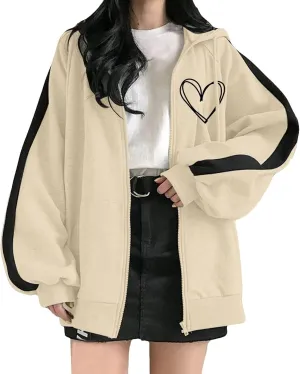 Womens Hoodies Oversized Sweatshirts Pullover Fashion Autumn And Winter Color Gradient Printing Casual Pockets Long