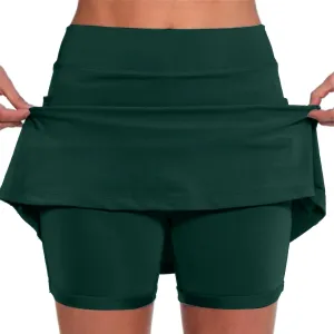 Women's Mini Tennis Skirt with Shorts Athletic Workout Lounge Golf Skorts Trendy Summer Gym Biker Cycling Shorts