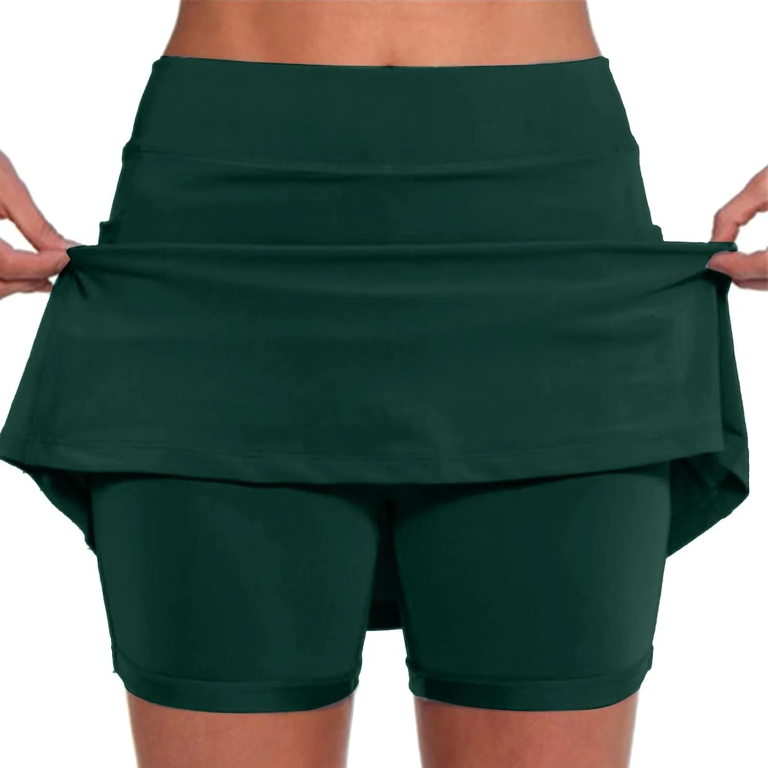 Women's Mini Tennis Skirt with Shorts Athletic Workout Lounge Golf Skorts Trendy Summer Gym Biker Cycling Shorts