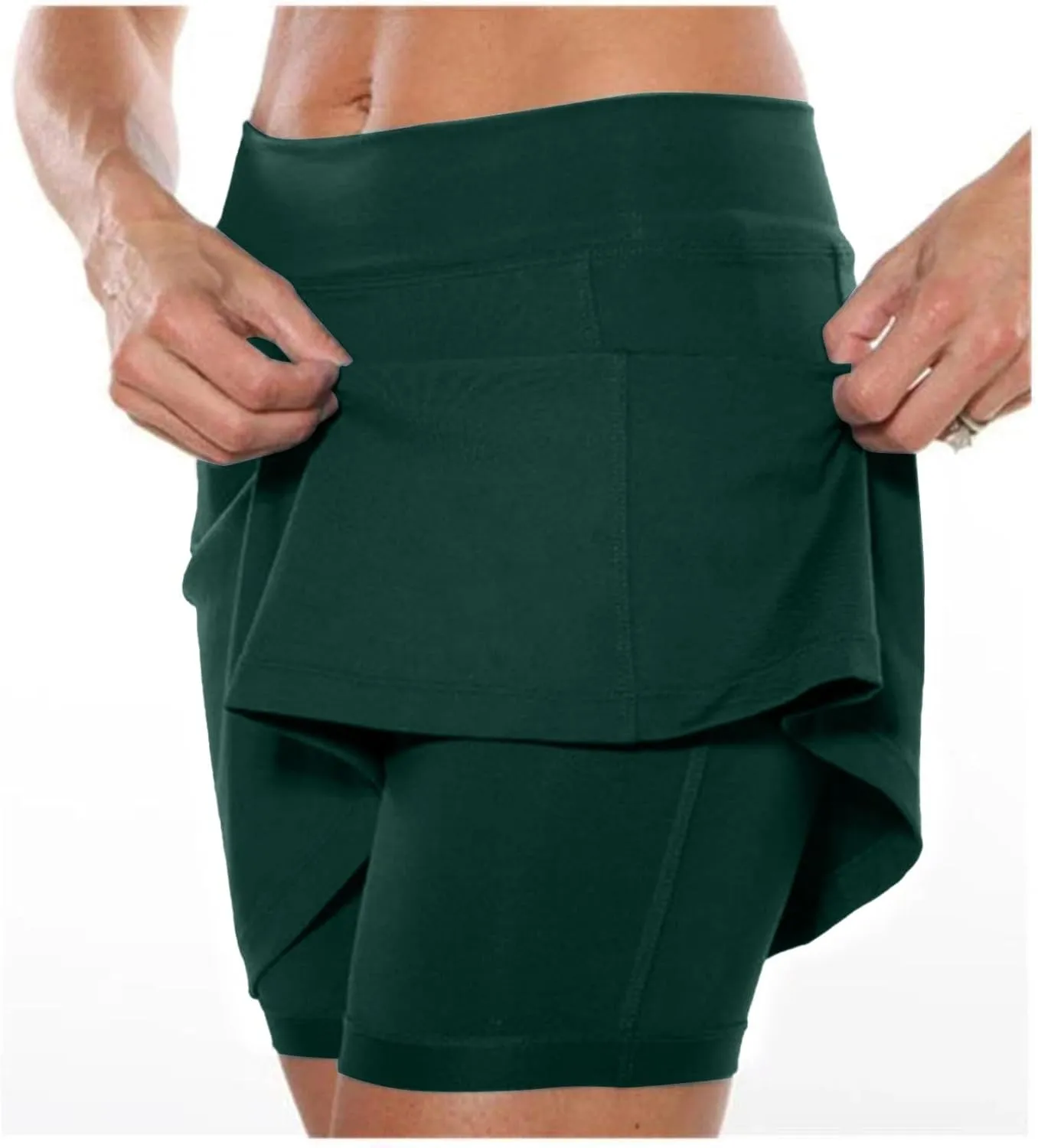 Women's Mini Tennis Skirt with Shorts Athletic Workout Lounge Golf Skorts Trendy Summer Gym Biker Cycling Shorts