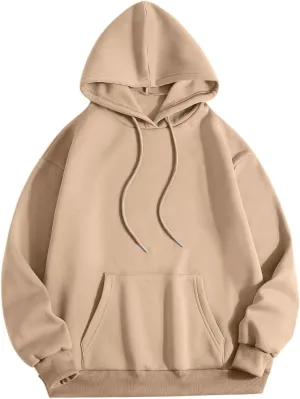 Women's Oversized Fleece Hoodies Basic Pullover Sweatshirt Fall Fashion 2024 Outfits Trendy Y2k Teens Preppy Clothes