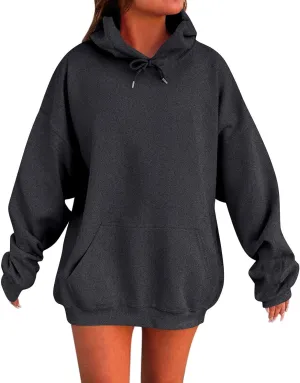 Womens Oversized Hoodies Winter Cute Sweatshirts Pullover 2024 Fashion Tops Trendy Outfits Loose Fit Solid Hoodies