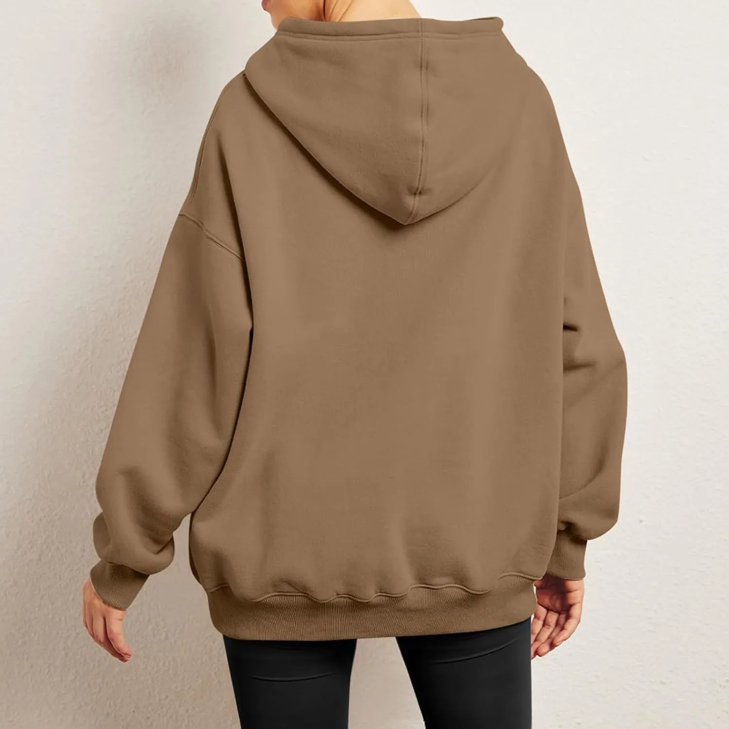 Womens Oversized Sweatshirt Hoodie Drop Shoulder Baggy Hooded Pullover Lightweight Long Sleeve Fall Clothes w/Pockets