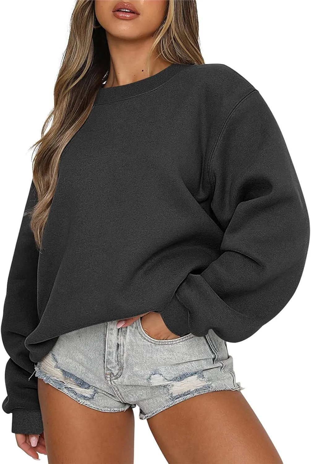 Womens Oversized Sweatshirts Long Sleeve Crew Neck Pullover Sweatshirt Casual Outfits 2023 Fashion Fall Clothes