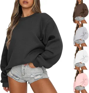 Womens Oversized Sweatshirts Long Sleeve Crew Neck Pullover Sweatshirt Casual Outfits 2023 Fashion Fall Clothes