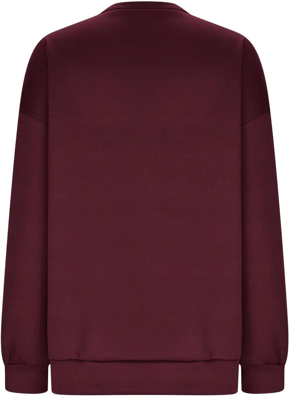 Women's Oversized Sweatshirts Solid Color Long Sleeve Crewneck Hoodies Side Slit Lightweight Pullovers Dailywear