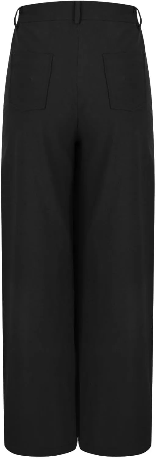Womens Palazzo Long Pants High Waist Wide Leg Stretchy Loose Fit Casual 2025 Lightweight Summer Trousers with Pockets
