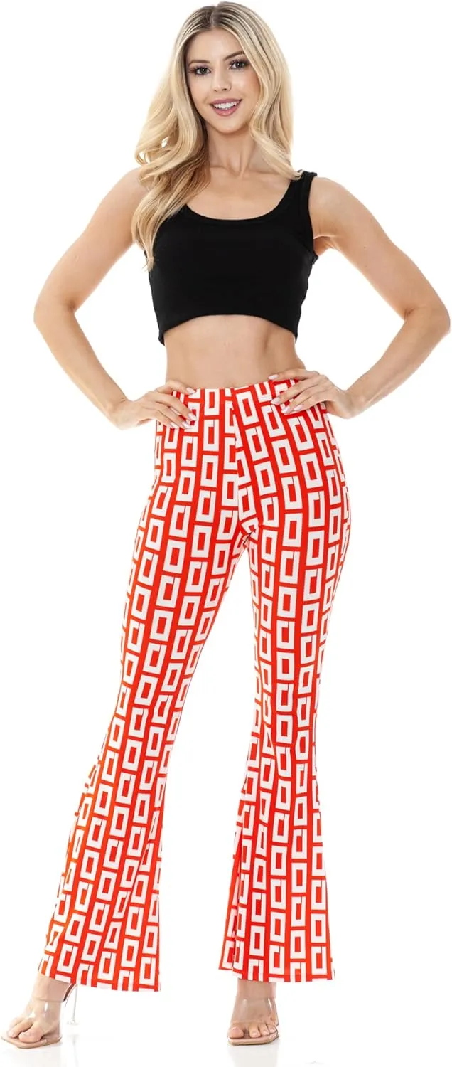 Women's Premium Flare Legging Yoga Pants Palazzo Pants Form Fitting Comfty High Waist Bell Bottom Pants