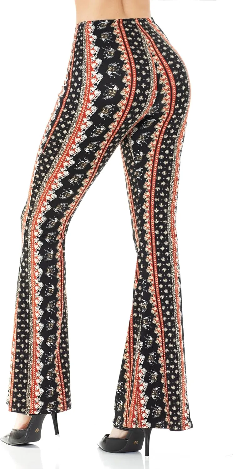 Women's Premium Flare Legging Yoga Pants Palazzo Pants Form Fitting Comfty High Waist Bell Bottom Pants