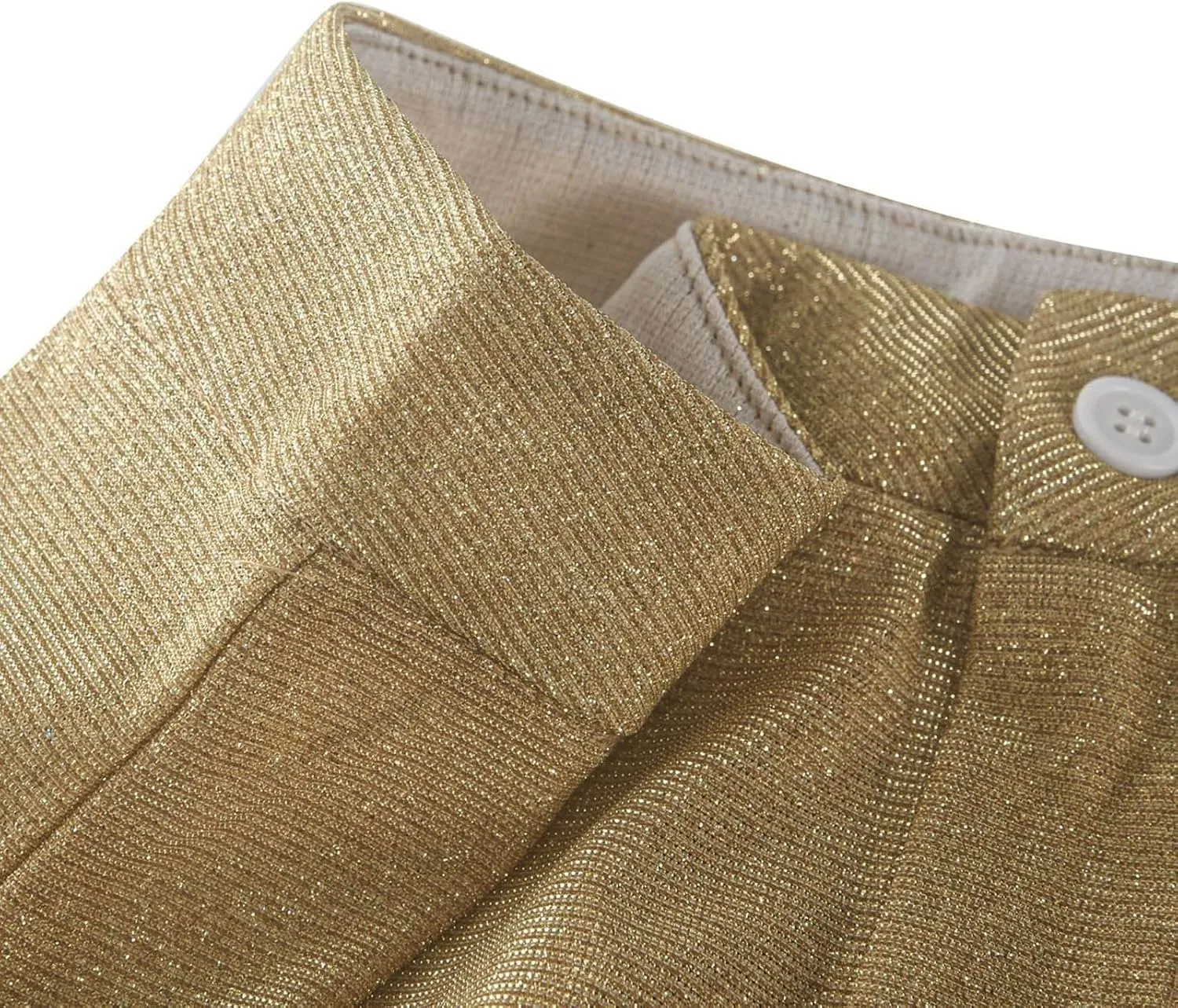 Women's Shiny Sequin Pants Fashion High Waisted Wide Leg Casual Pants Comfy Loose Fit Wrinkle Free Club Party Slacks