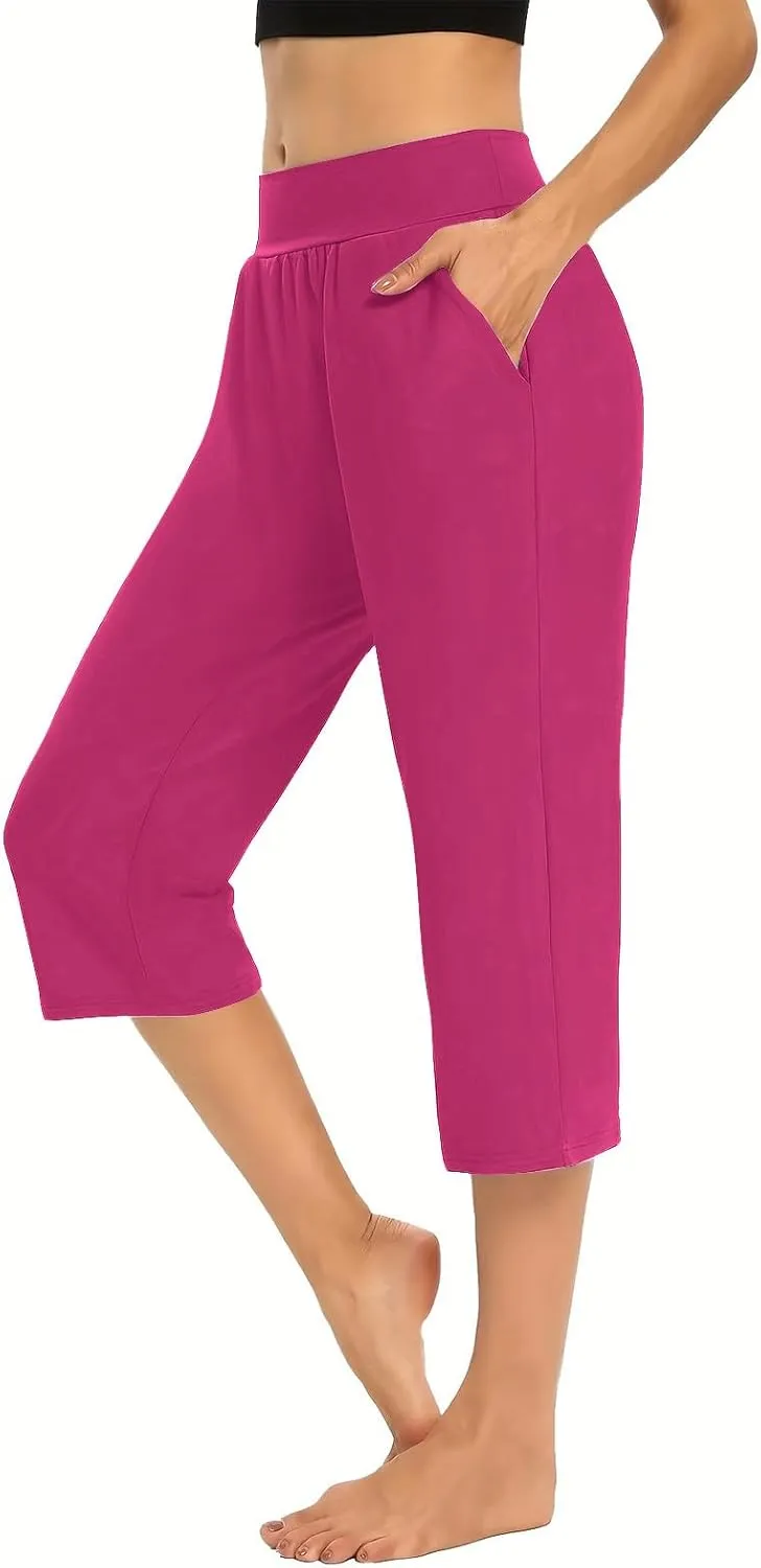 Women's Sweatpants 2 Piece High Waist Yoga Pants Tummy Control Yoga Pants Loose Fit Casual Work Pants with Pockets