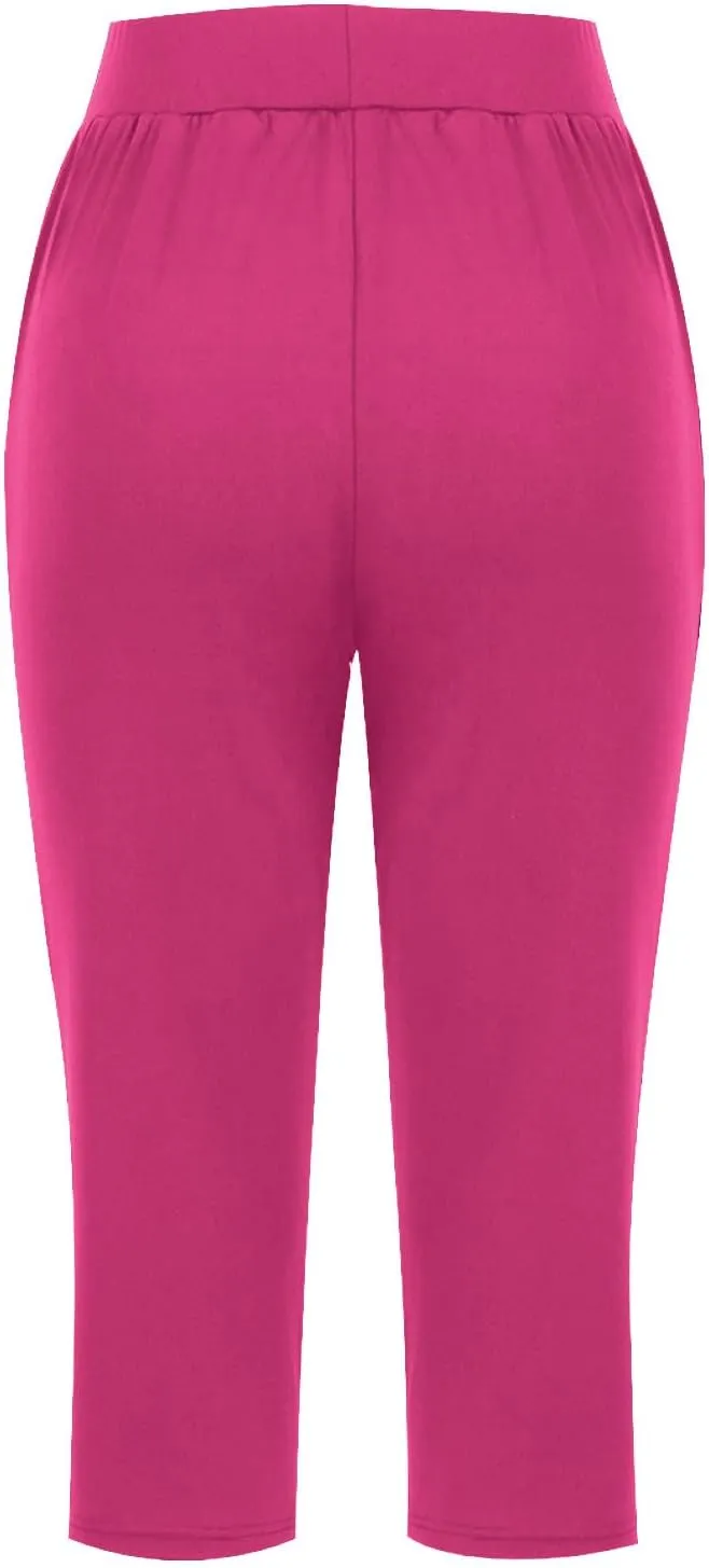 Women's Sweatpants 2 Piece High Waist Yoga Pants Tummy Control Yoga Pants Loose Fit Casual Work Pants with Pockets