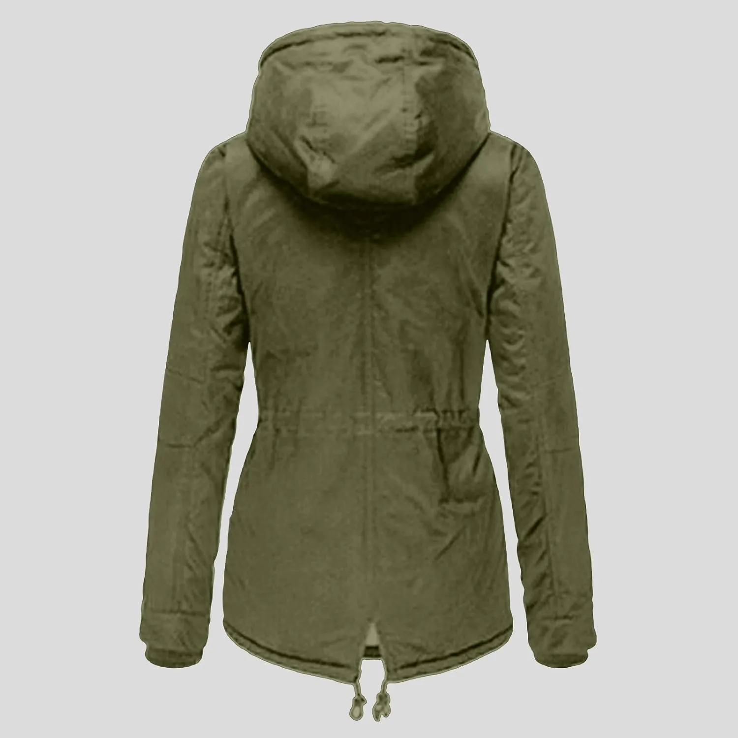 Womens Winter Casual Quilted Coat Loose Fit Long Sleeve Button Zip Overcoat Fashion Warm Fleece Jacket Padded Outwear