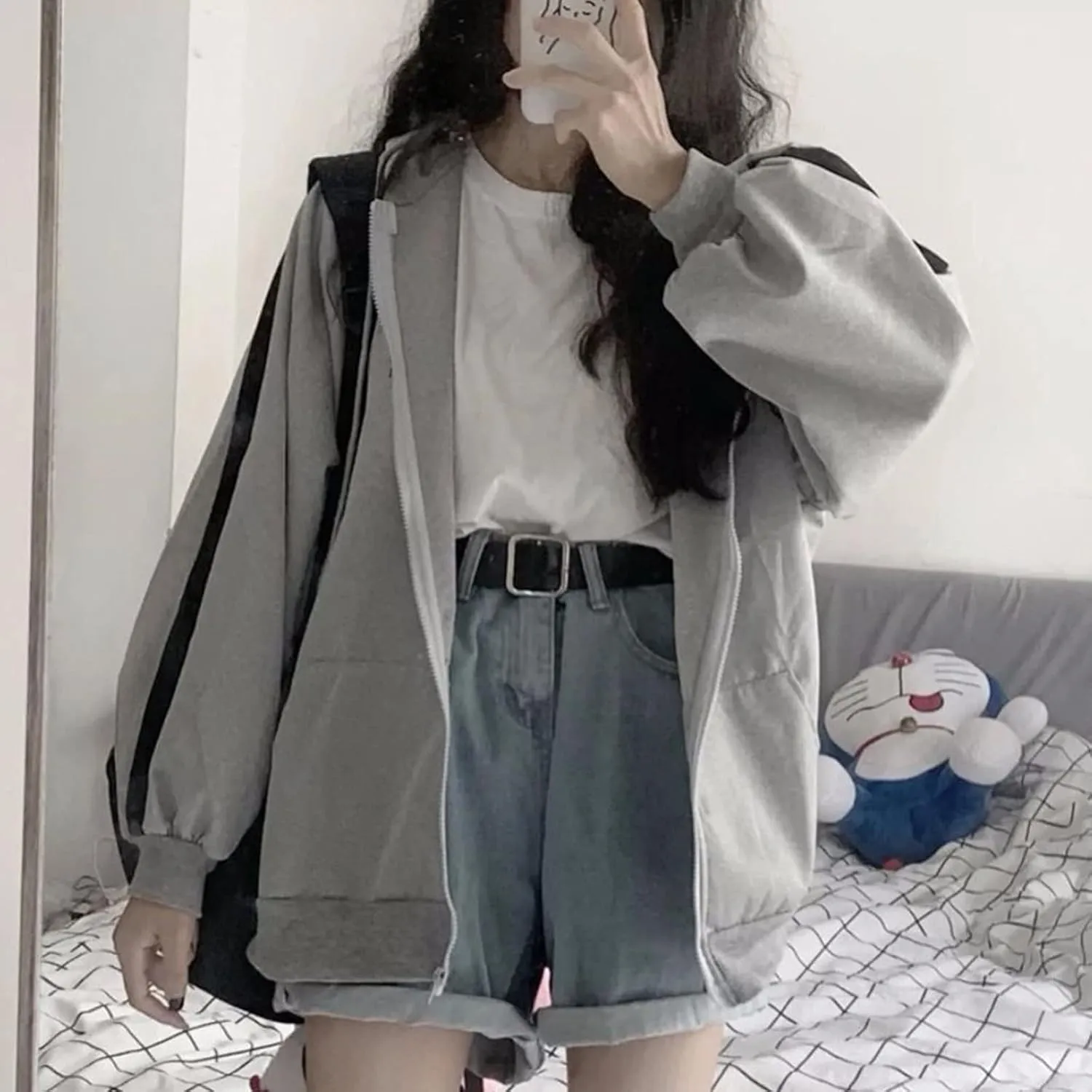 Womens Zip Up Hoodie Plus Size Oversized Aesthetic Cute Grunge Y2K Hoodies Teen Girls Vintage Baggy Sweatshirts Emo