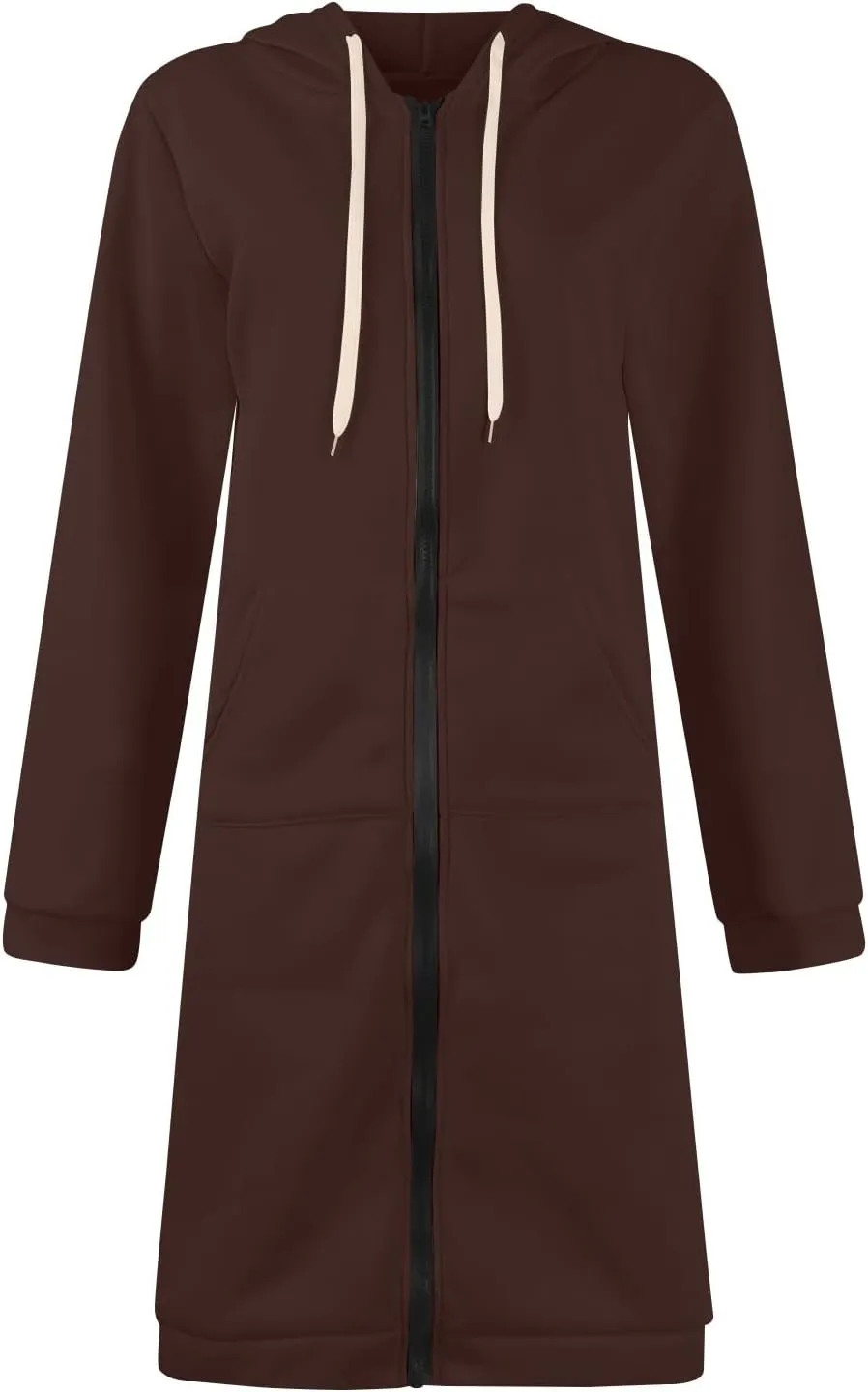 Women's Zip Up Long Hoodies Long Sleeve Drawstring Hooded Sweatshirts 2025 Fall Oversized Fleece Jackets with Pockets