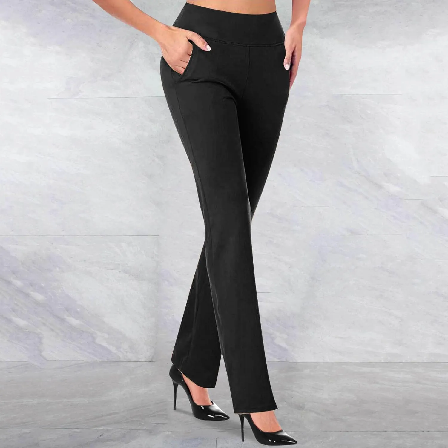 Work Pants for Women 2024 High Waisted Dress Pants Stretch Bootcut Yoga Pants Workout Slacks Business Casual Trouser