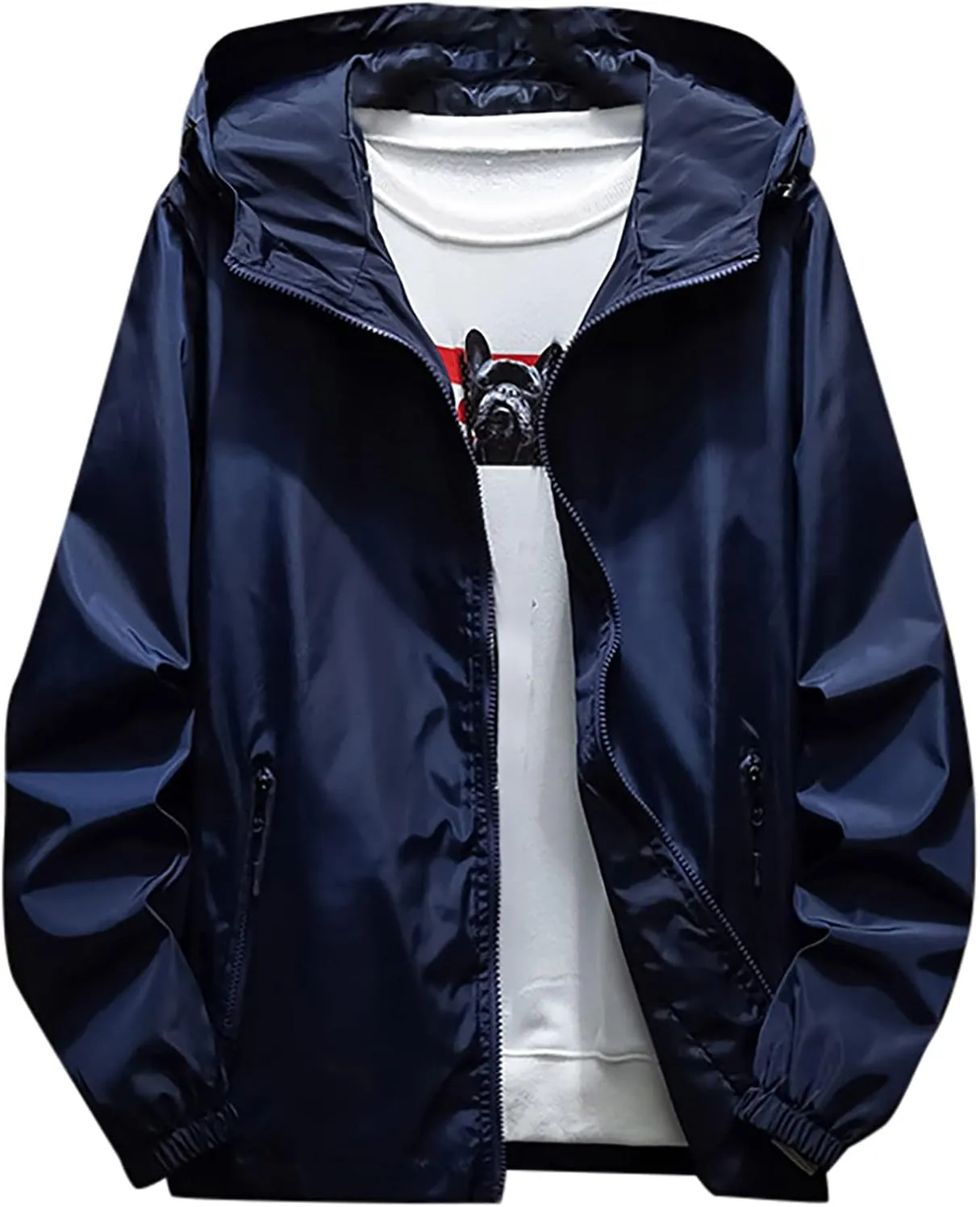 XIAXOGOOL Mens Rain Jackets Windproof Waterproof Lightweight Mountain Hiking Jacket Man Outdoor Hooded Windbreaker Raincoat