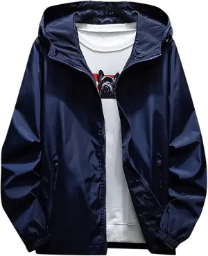 XIAXOGOOL Mens Rain Jackets Windproof Waterproof Lightweight Mountain Hiking Jacket Man Outdoor Hooded Windbreaker Raincoat