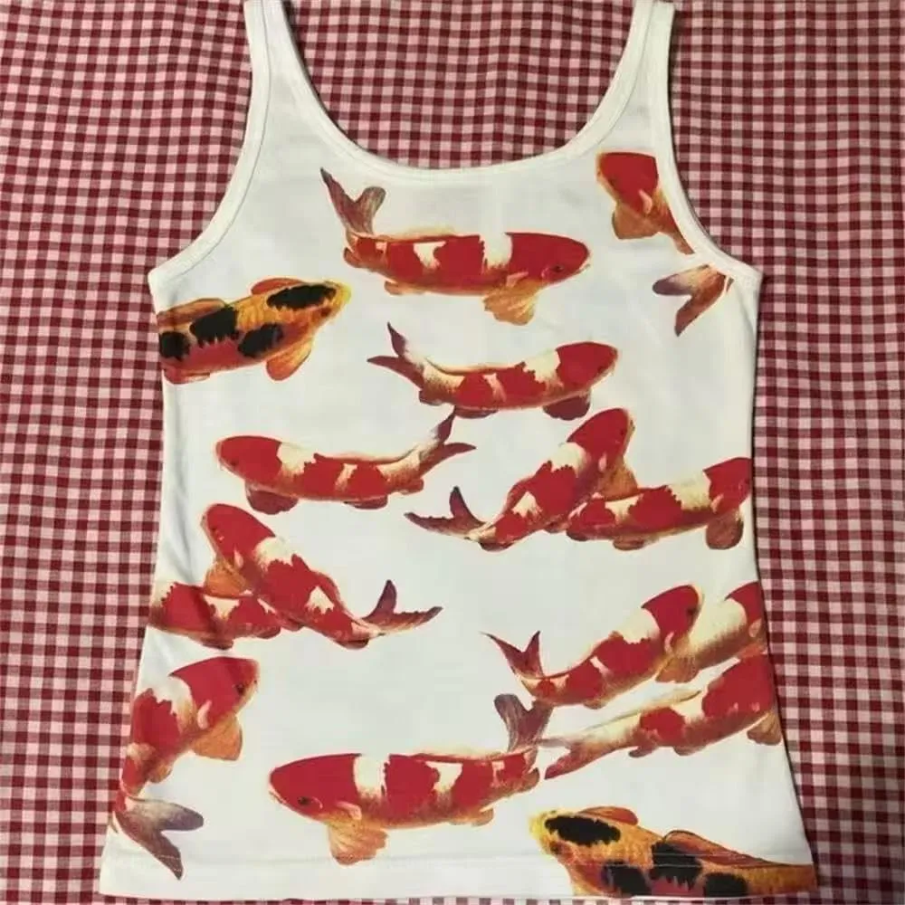 Y2k Camisole Grunge Emo Graphic Baby Tank Top Summer 2000s Vintage Coquette Spaghetti Strap Cute Crop Tops