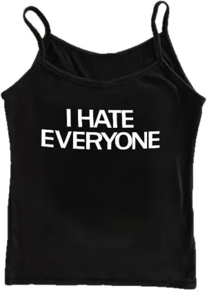 Y2k Camisole Grunge Emo Graphic Baby Tank Top Summer 2000s Vintage Coquette Spaghetti Strap Cute Crop Tops