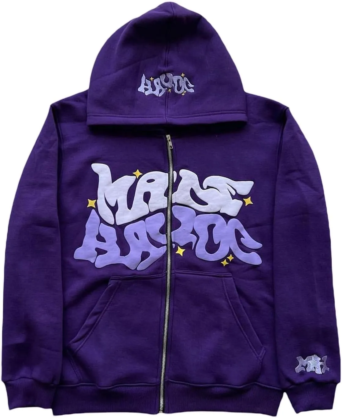 Y2k Hoodies Puff Print Hoodie Grunge Graphic Zip Up Hoodies Y2k Jacket Hip Hop Streetwear Aesthetic Sweatshirts