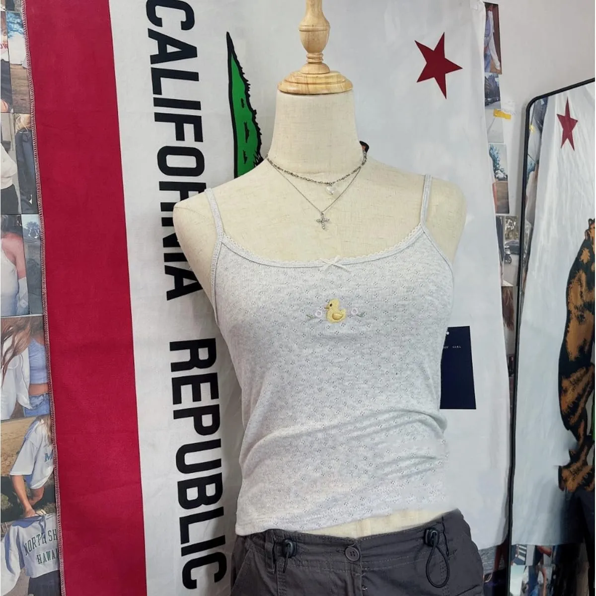 Y2k Tank Top Crop Coquette Cami Women Graphic Cute Camisole Summer Spaghetti Strap Bow Tops