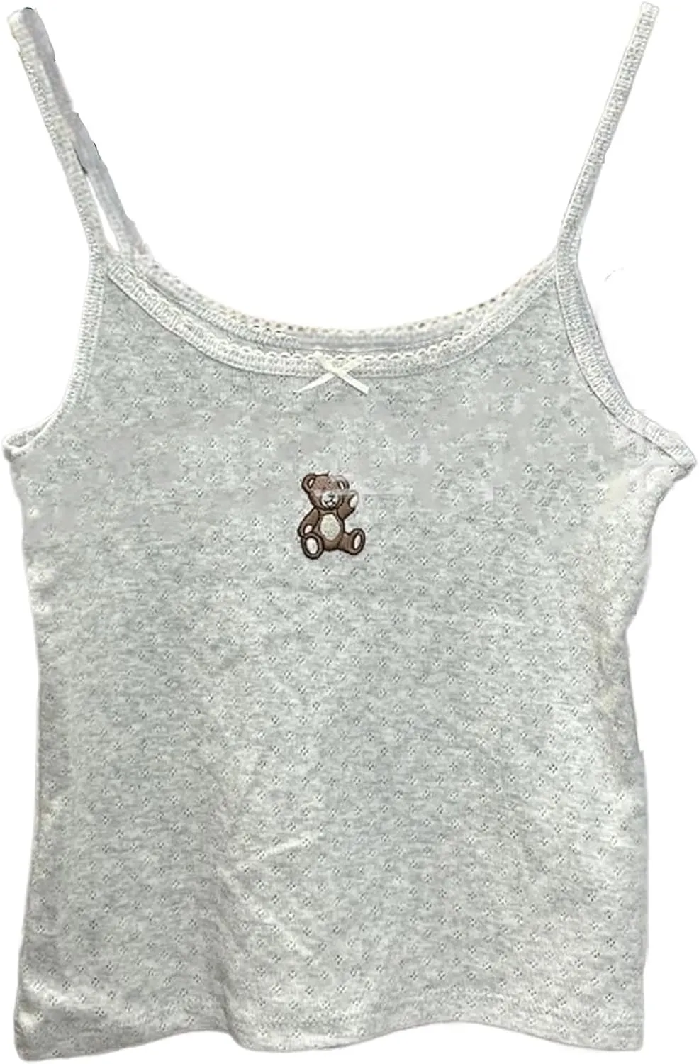 Y2k Tank Top Crop Coquette Cami Women Graphic Cute Camisole Summer Spaghetti Strap Bow Tops