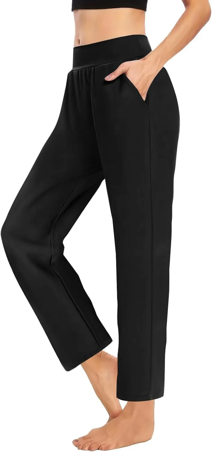 Yoga Pants for Women Casual Soft Stretch Yoga Sweats Pant Wide Leg Sweatpants High Waist Pajama Pants with Pocket