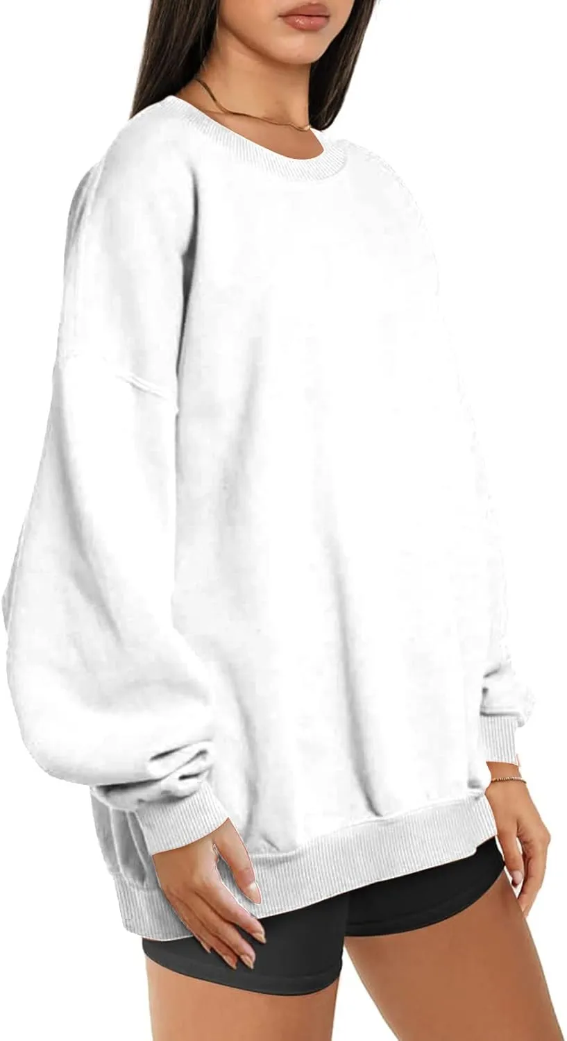 ZDRZK Oversized Sweatshirts For Women Fleece Hoodies Trendy 2023 Long Sleeve Crewneck Pullover Comfy Sweater y2k Clothes