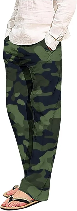 Zeiyignr Camo Lounge Pants for Men Lightweight Pjs Bottoms Soft Yoga Trousers Pajama Pants Sleepwear Bottom Pants with Pocket