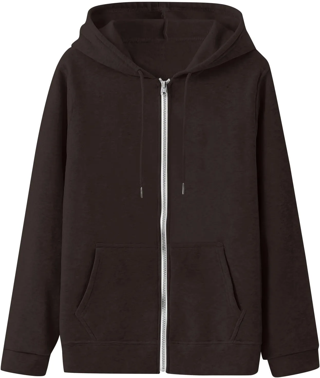 Zip Up Hoodie Women Fleece Lined Long Sleeve Oversized Sweatshirt Cute Hoodies Y2K Trendy Fall Jackets with Pockets