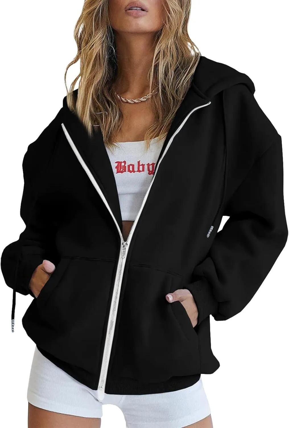Zip Up Hoodies for Women Oversized Long Sleeve Sweatshirts Casual Y2K Fashion Jackets with Pockets 2024 Fall