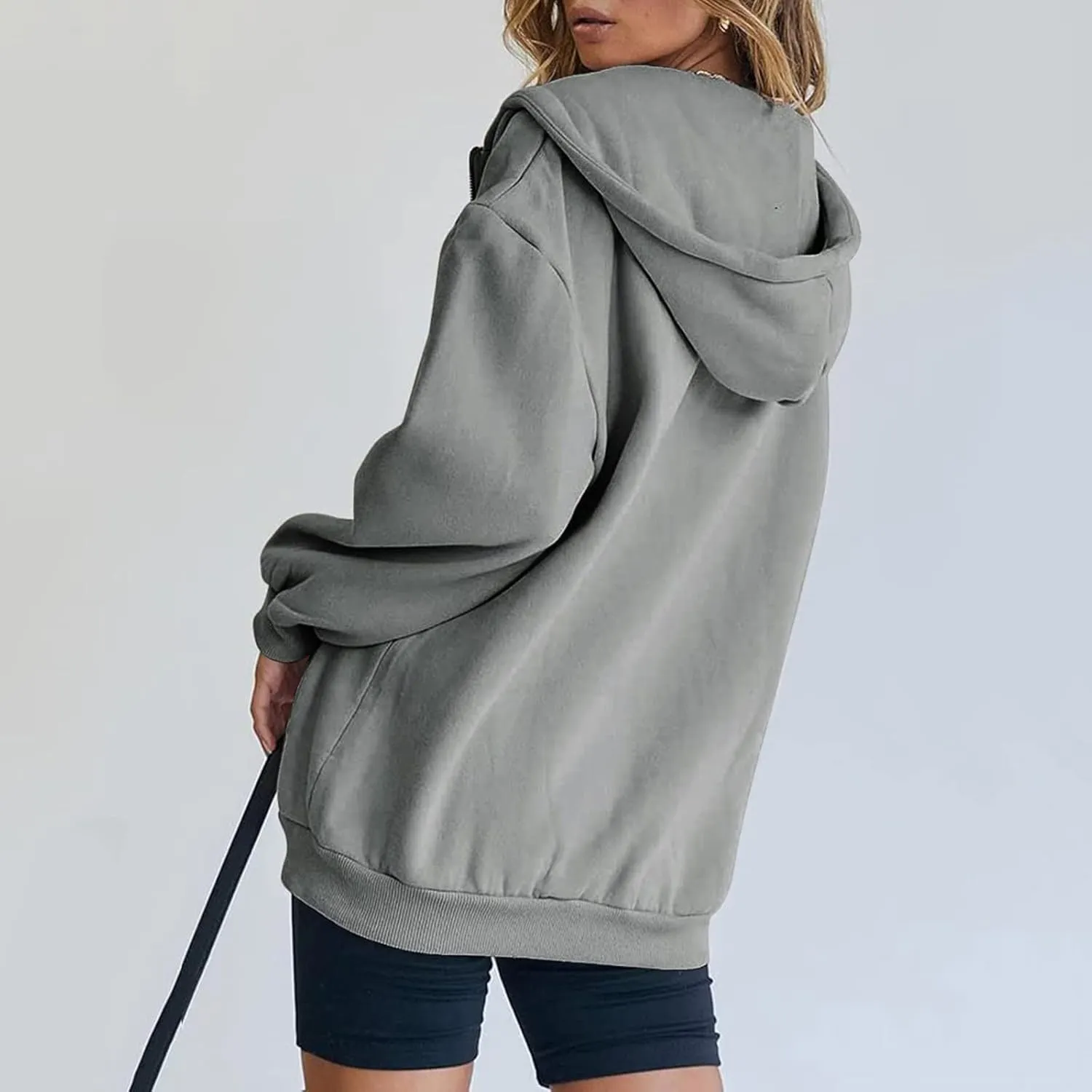 Zip Up Hoodies for Women Oversized Long Sleeve Sweatshirts Casual Y2K Fashion Jackets with Pockets 2024 Fall