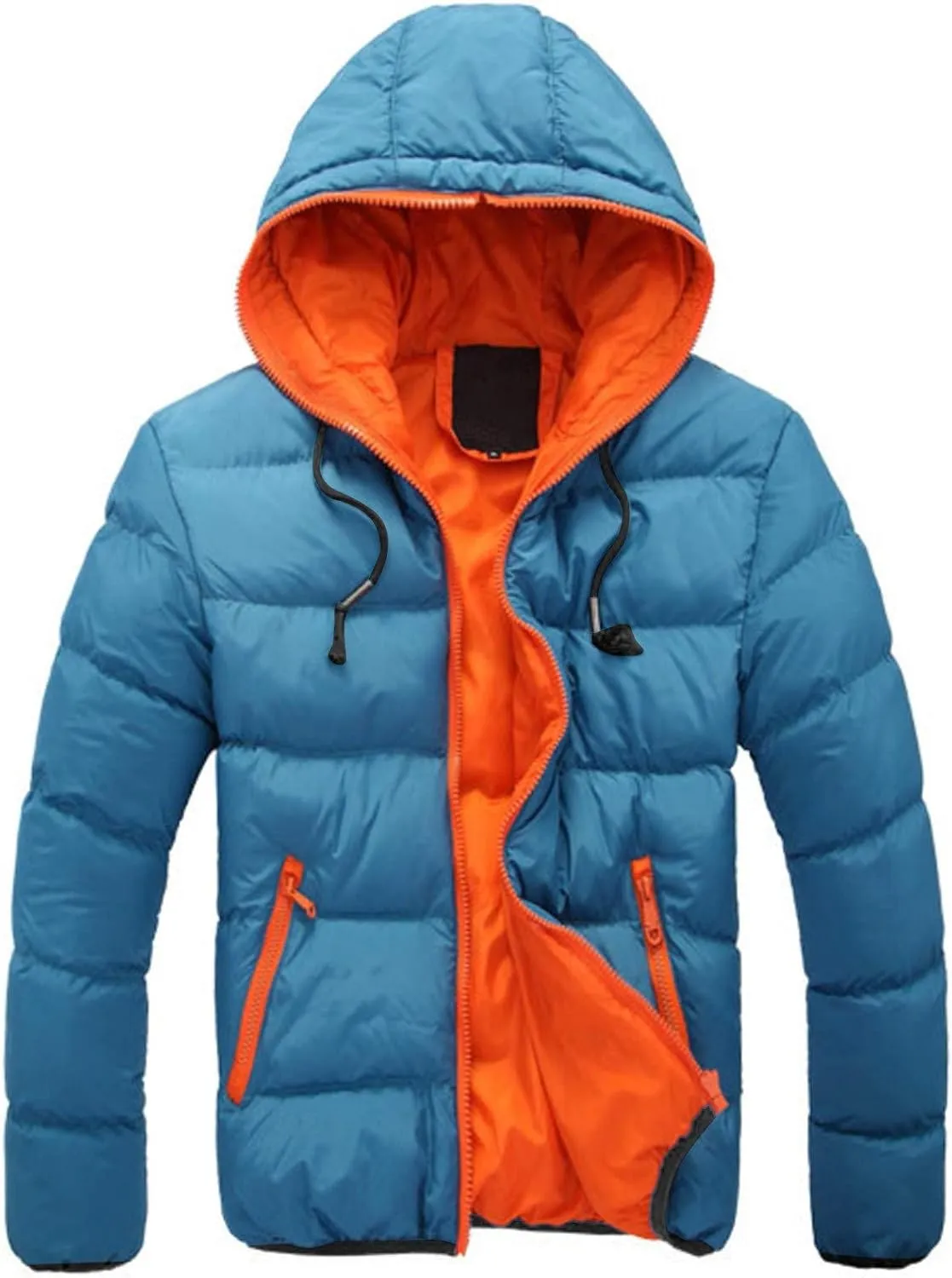 Zipper Winter Coat Cotton-padded Casual Jacket Hoodie Color Men's Collision Men's Coats & Fashion Jacket Men