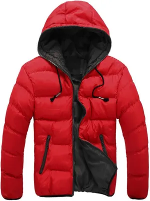 Zipper Winter Coat Cotton-padded Casual Jacket Hoodie Color Men's Collision Men's Coats & Fashion Jacket Men