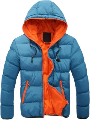 Zipper Winter Coat Cotton-padded Casual Jacket Hoodie Color Men's Collision Men's Coats & Fashion Jacket Men