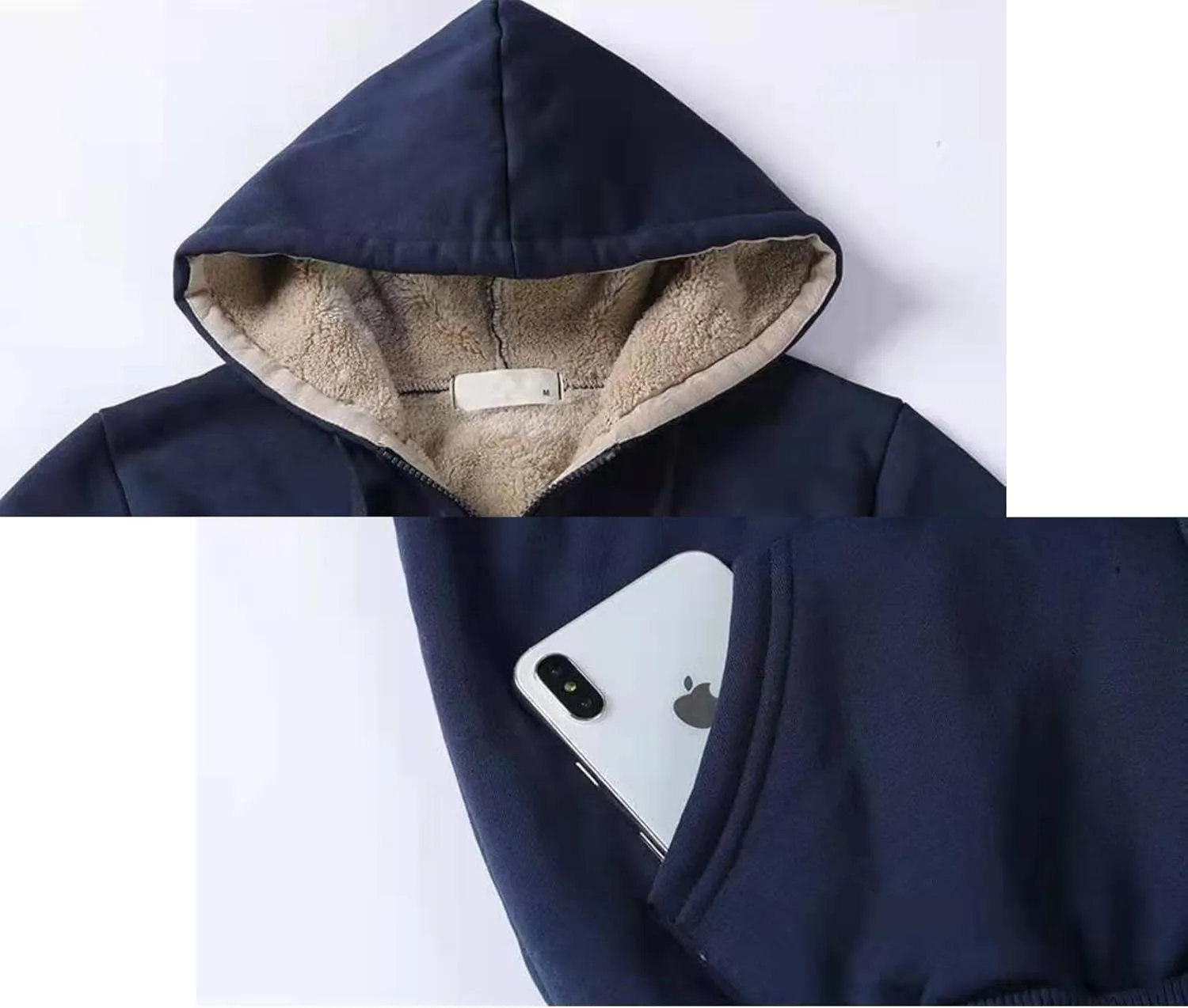 ZOCANIA Women's Hoodie Sherpa Lined Fleece Thermal Jacket Oversized Pullover Long Sleeve Zip Up with Pocket Winter Coats