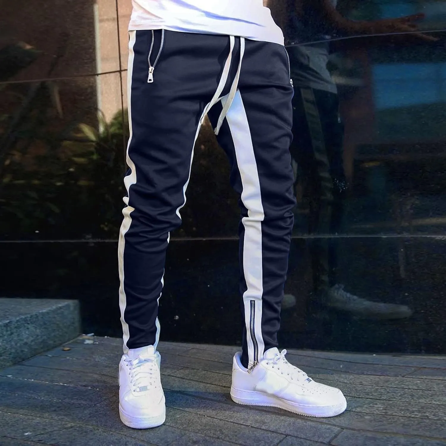 ZYXTIM Big and Tall Men Cargo Jogger Sweat Pants Slim-Fit Basic Active Casual Tapered Sweatpants with Pockets