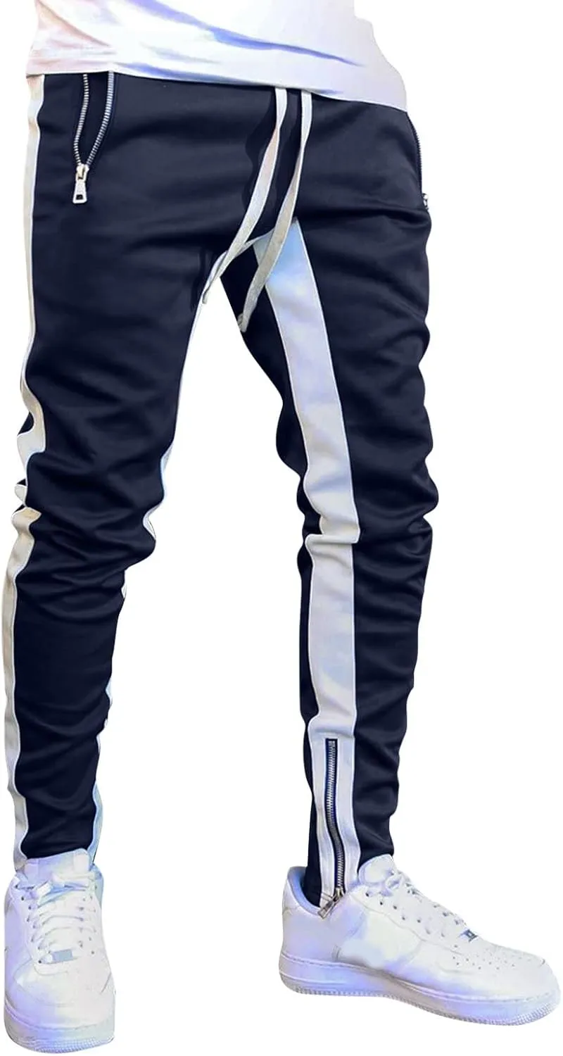 ZYXTIM Big and Tall Men Cargo Jogger Sweat Pants Slim-Fit Basic Active Casual Tapered Sweatpants with Pockets